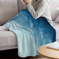 thumbnail image 3 of Blue Ombre Blanket Soft Cozy Warm Throw Blanket for Couch, Plush Fuzzy Flannel Fleece Blankets for Sofa, Coastal Beach Modern Abstract Art Bed Blankets Lightweight Gifts for Women, 40"x50", 3 of 9