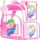 thumbnail image 1 of Mochila Transparente Resistente Unicorno AGSDON Rosa para Niñas, 1 of 7