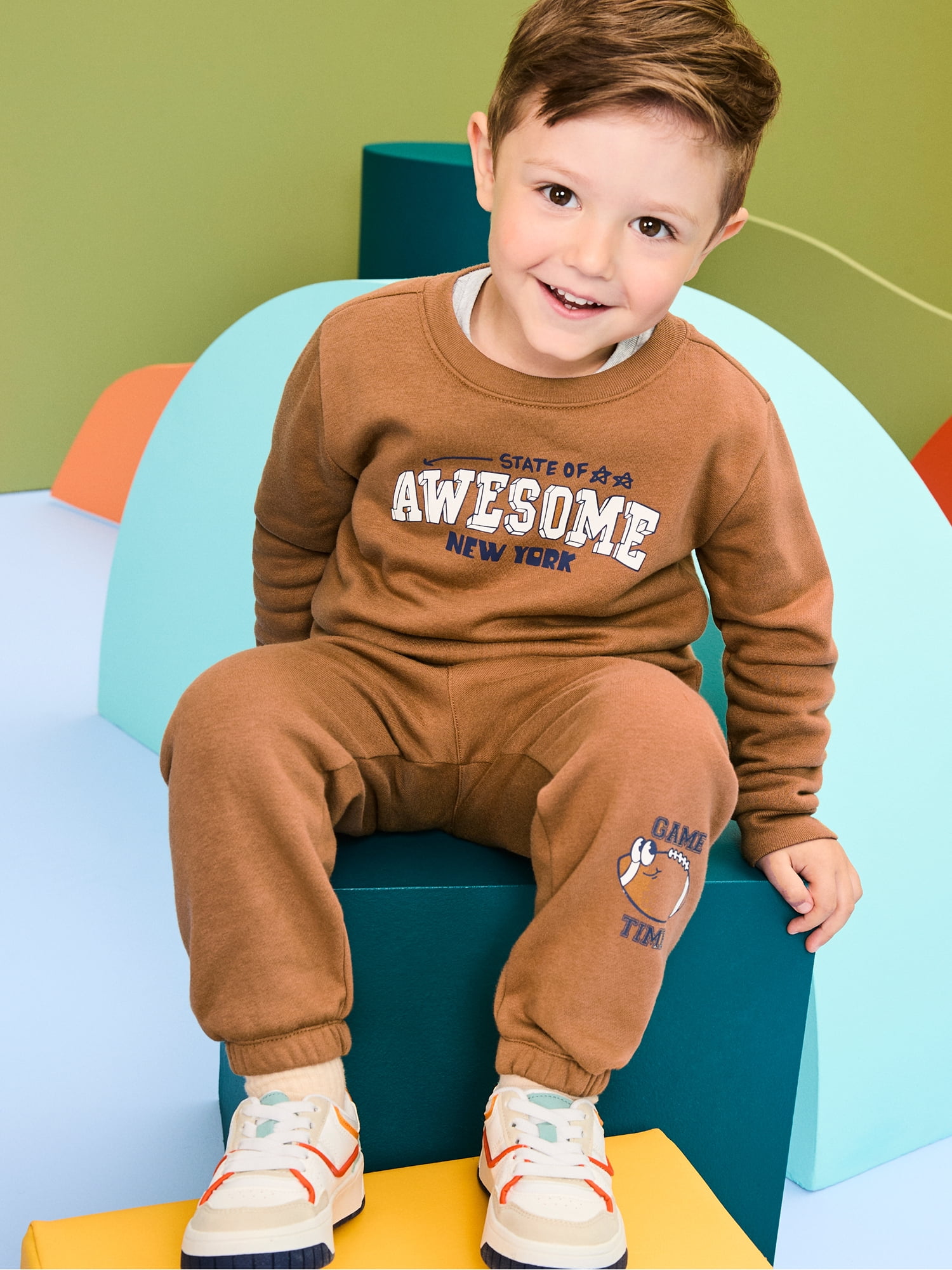 Garanimals Baby & Toddler Boys Graphic Fleece Crewneck Sweatshirt, Sizes 0-6T