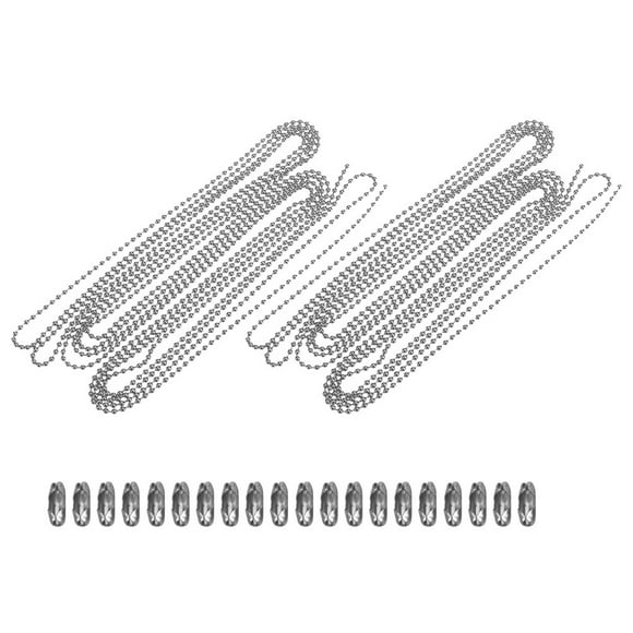 2 Sets Stainless Steel Bead Chain Rustproof 3M Ball Chain for DIY Jewelry Craft