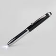 thumbnail image 5 of Tri-Function Capacitive Stylus Styli Flashlight Ballpoint Pen for Touchscreen, iPhone, Tablets 5 Pack, Red+Silver+Black+Blue+Green, 5 of 9