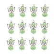thumbnail image 2 of KLKCMS 12 Pcs Pendentif en Alliage Filigrane Creux avec Perles de Verre Cristal Vert Clair, 2 of 9