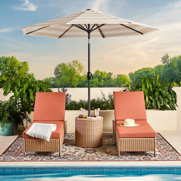 Mainstays Chelsea Outdoor Patio Steel Chaise Lounge,Terra Cotta