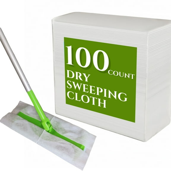 Dry Sweeping Cloths for Sweeper Mop - 100 Count Disposable Dry Mop Refills Pad for SwifferFloor Mopping & Cleaning - Hardwood Floor Mop Cleaner Cloth Refill, Unscented (Mop is not Included)