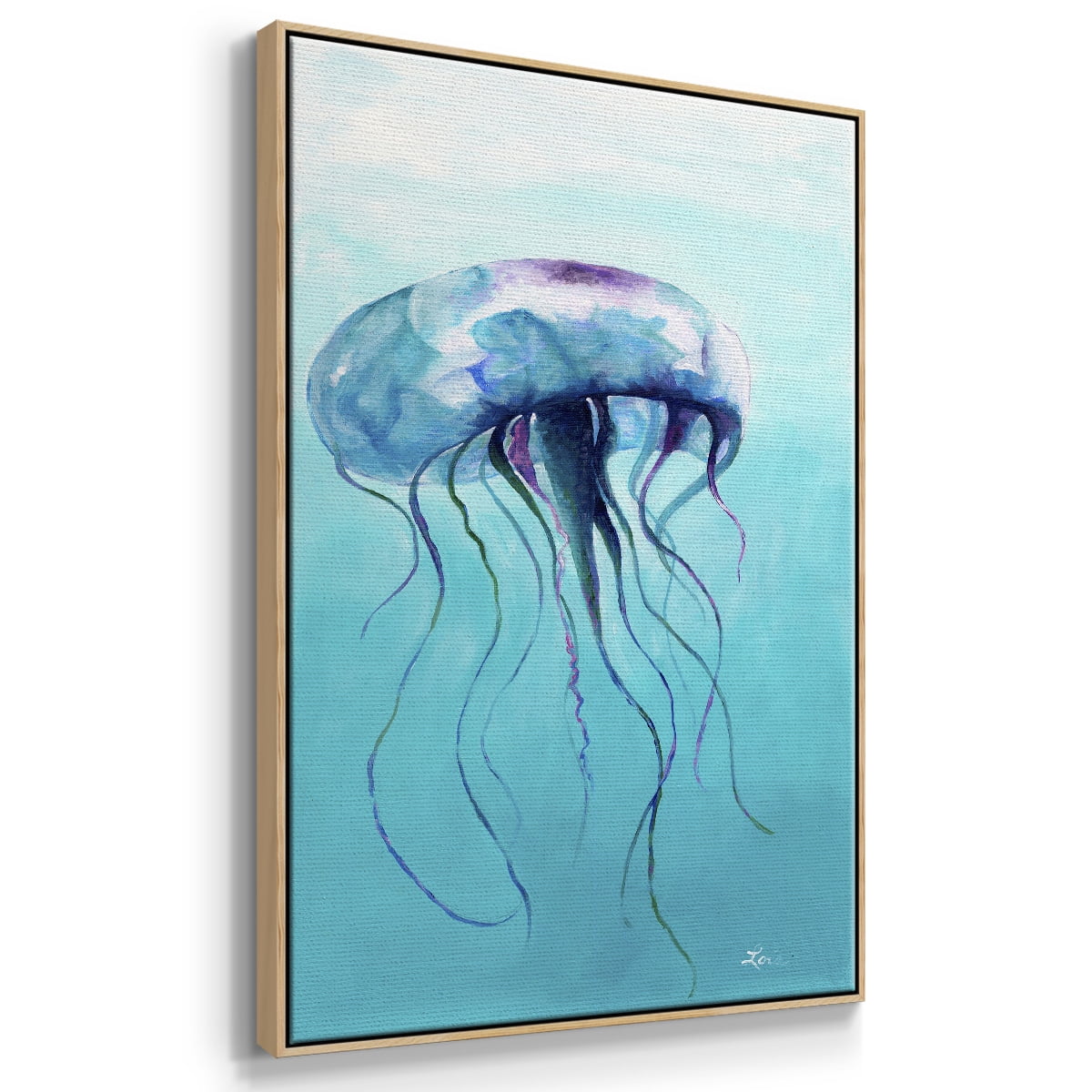 Jelly Fish Framed Premium Gallery Wrapped Canvas - Ready to Hang