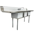 thumbnail image 2 of Elite Kitchen 90 in. 3 Compartment Sink with Faucet, NSF Commercial Sink with Drainboard in Stainless Steel, 2 of 11