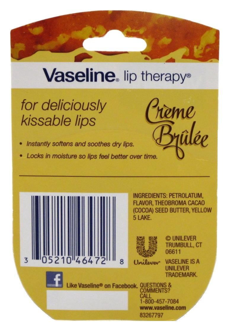 Vaseline Lip Therapy Creme Brulee 0.25 Ounce Jar (Pack of 8)