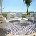 thumbnail image 6 of Addison Rugs Chantille Indoor/Outdoor Transitional Lines Purple Washable Round Rug, 8' x 8', 6 of 6