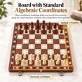 thumbnail image 3 of INCTUO 15" Magnetic Wooden Chess Set 2 in 1 Folding Chess Board Games-2 Extra Queens- with Algebraic Coordinates & Pieces Storage Slots, Travel Chess Game Set for Kids Adults Beginner, 3 of 8