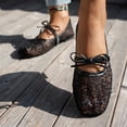 thumbnail image 5 of Women's Elegant Square Toe Embroidered Mary Jane Flats Classic On Design Soft Sole Breathable Lightweight Comfortable Casual Everyday Wear Footwear Black 37, 5 of 5