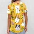 thumbnail image 4 of NAMTYQX Printed Scrub Tops Women Short Sleeve Loose Fit V Neck Light Casual Stretch Yellow Size M, 4 of 5