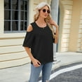 thumbnail image 6 of Zoeecloth Womens Summer T-Shirts Short Sleeve Cotton Tees Shirt Blouse S-Xxl Solid Color Loose Round Neck Tees Shirt Spring Summer Tops S-XXL, 6 of 8