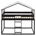thumbnail image 4 of Bed Frame Twin Over Twin Wood Bunk Bed with Tent, Espresso, 4 of 8