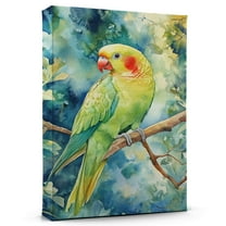 Parrot Green Quaker Canvas Wall Art Animal Decor, Parrot Green Quaker Canvas Prints Wild Animal Artwork for Living Room Bedroom Office 190HD809
