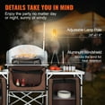 thumbnail image 5 of Camping Kitchen Table,  Aluminum Cook Station 3 Cupboard & Detachable Windscreen, Folding Outdoor Cooking Table with Storage Carrying Bag,Quick Set-up for Picnics, BBQ, RV Traveling, Brown, 5 of 7
