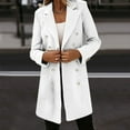 thumbnail image 2 of Lisingtool Trench Coat for Women 2023 Woman Artificial Wool Elegant Blend Coat Slim Female Long Coat Outerwear Jacket Winter Coats for Women White, 2 of 8