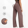 thumbnail image 5 of hengsof Maternity Pants Over The Belly Yoga Dress Work Pregnancy Pants Stretchy Lounge Wide Leg Trousers with Pockets, 5 of 7