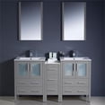 thumbnail image 3 of Fresca Torino 60" Gray Modern Double Sink Bathroom Vanity with Side Cabinet & Integrated Sinks, 3 of 5