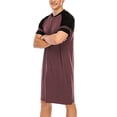 thumbnail image 6 of Youloveit Men Long Nightshirt Short Sleeve Nightwear Shirt Soft Cotton Sleep Nightshirt Comfy Kaftan Sleepshirt Sleepwear, 6 of 8