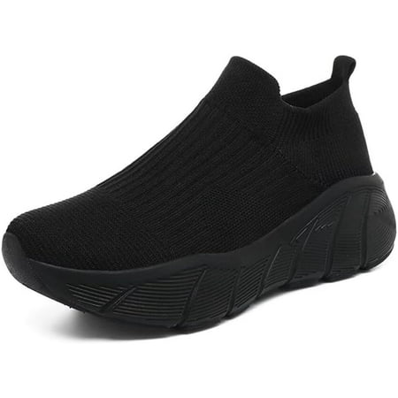 Women s Slip on Walking Shoes Non-slip Comfortable 6cm Thick Sole Cushioning Fashion Sneakers Loafers Plus Size