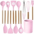 thumbnail image 3 of Yucurem 12Pcs Kitchen Utensil Set Silicone Heat-resistant Cookware for Kitchen Kitchen Essentials (Pink), 3 of 10