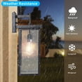 thumbnail image 5 of Set of 2 Modern Outdoor Wall Lanterns with Black Metal Frame, Clear Glass & Ambient Light Sensors, Weatherproof Wall Sconces for Porch, Garage or Entryway Lighting, E26 Bulb Compatible, 5 of 9