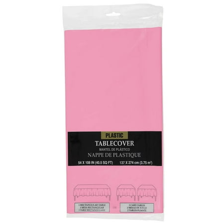 

JAM Plastic Table Cover Baby Pink Tablecloth 54in x 108in 1 per Pack
