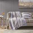 thumbnail image 2 of Madison Park Polyester Long Fur Pillow with Knife Edge in Blush Pink/Gray, 2 of 4