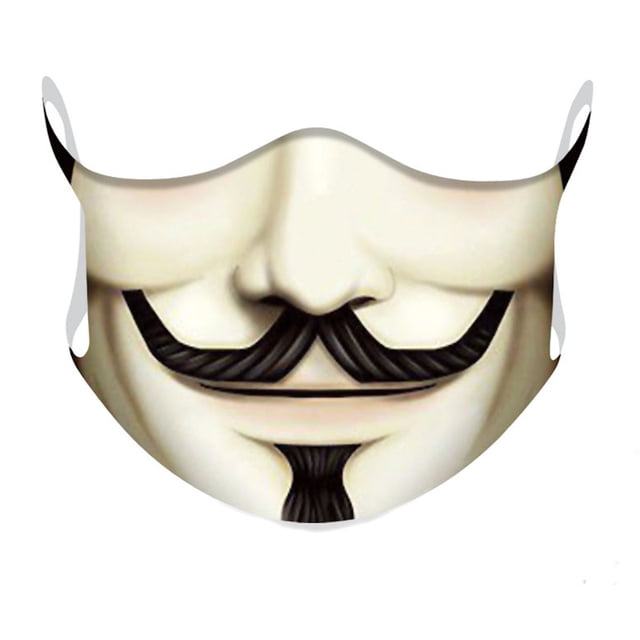 Mascarilla facial Anime V for Vendettas, de algodón, 32 x 11,8 cm