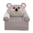 thumbnail image 3 of Sofá cama plegable para niños, silla princesa con respaldo, reclinable de dibujos animados para niños Gris, 3 of 9