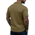 thumbnail image 5 of Hearthz Quarter Zip Men's Polo Shirts Short Sleeve Shirt for Men Collared Casual Work T Shirts Khaki XXXL, 5 of 7