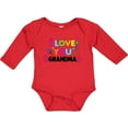 thumbnail image 3 of Inktastic I Love You Grandma with Flowers Girls Long Sleeve Baby Bodysuit, 3 of 5
