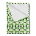 thumbnail image 2 of Green Soft Flannel Fleece Blanket, Circles of Various Tones Shades and Tints of Green Retro Style Geometrical Pattern, Cozy Plush for Indoor and Outdoor Use, 70" x 90", Green Cream, by Ambesonne, 2 of 5