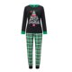 thumbnail image 2 of Conjunto de pijamas navideños familiares a juego con estampado de árbol, letras y cuadros. Pijamas de vacaciones para papá, mamá y niños., 2 of 10