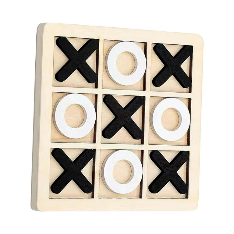 Wooden Noughts and Crosses Game Tic Tac Toe Board Games Educational Toy  Kids Adults Classic for Families Travel Perfect Backyard Entertainment 