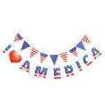 thumbnail image 1 of 1 Set Independence Day Themed Banner Party Triangle Banner American Decoration, 1 of 8