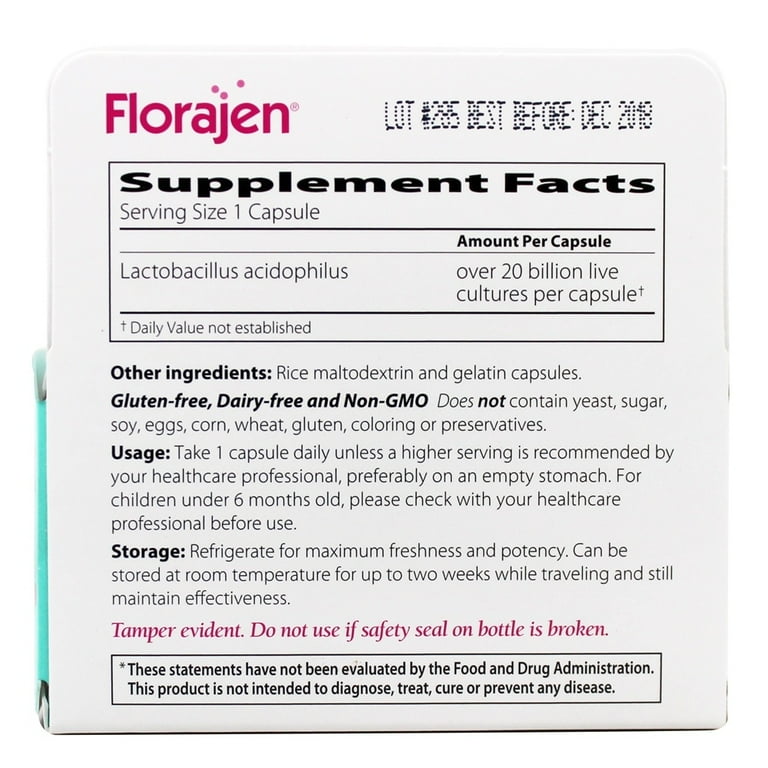 Florajen, Probiotics, Acidophilus High Potency 60 Capsules