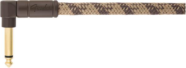 Genuine Fender® 10' Angled Festival Instrument Cable, Pure Hemp, Brown Stripe