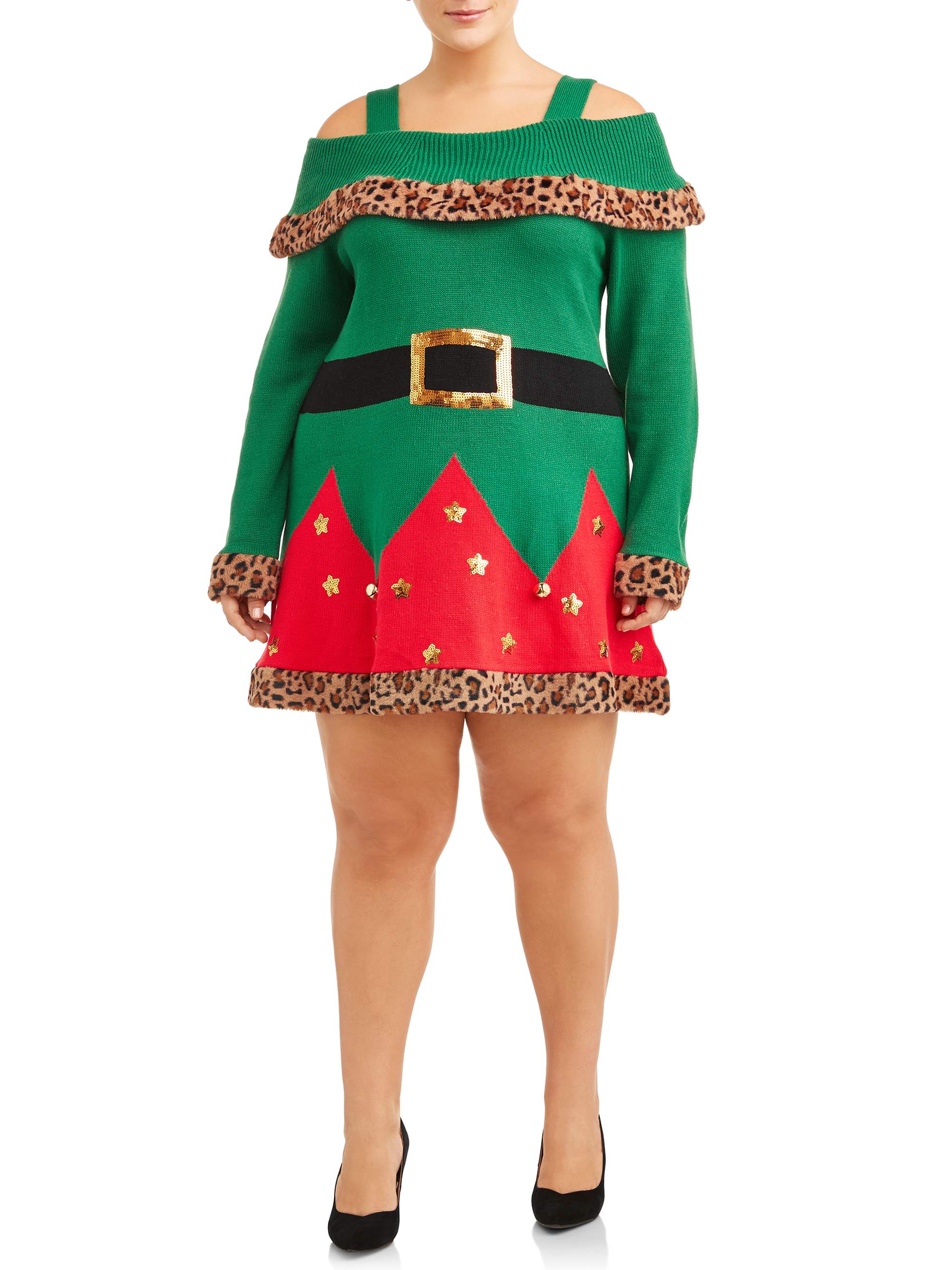 Holiday Time - Holiday Time Women's Plus Size Holiday Sweater Dress - Walmart.com - Walmart.com