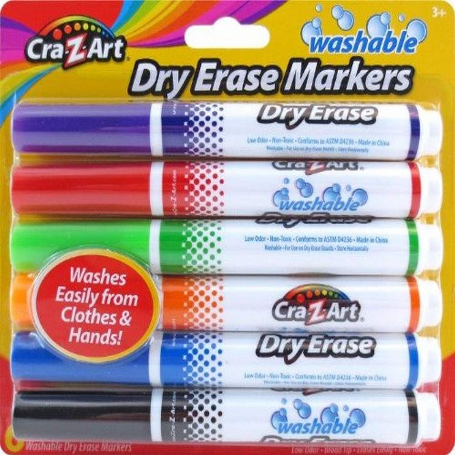 Happido Double Ended Washable Markers for Kids, Washable Dry Erase Markers  for Kids, Water Based Markers, Kids Washable Markers, Non-Alcohol Color