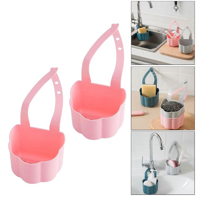 2x para Fregadero, de Agua Colgante para Cocina, Estante para Fregadero de Cocina, Esponja para Jabón, Estante para Escurrir, Soporte para perfecl esquina del estante del desagüe del fregadero