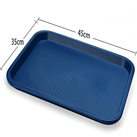 ACDANC Cafe Fast Food Cafeteria Tray with Patterned Surface for Cafeterias,Fast Food,and Dining Room,Plastic,17.87 X 14 X 0.98 Inches,Blue
