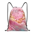 thumbnail image 1 of Honeii Abstract Pink Gold Splash Print Drawstring Backpack,Drawstring Bags String Backpack Gym Cinch Sack Backpack Sport Bag Draw-Medium, 1 of 6