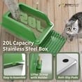 thumbnail image 5 of CAPHAUS XL Enclosed Stainless Steel Cat Litter Box with Lid, Extra Large High Sided Metal Cat Litter Pan w/ Scoop, Odor Control Design, Easy Clean & Anti-Leakage, High Sided Steel Litter Box, Green, 5 of 8