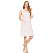 Lati Fashion Women Nightgown Sleeveless Female Nightgowns & Sleepshirts Pink X-Large