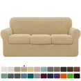 thumbnail image 1 of CHOK 2024 Textured Grid Stretch Sofa Cover Couch Slipcover with Separate Cushion Cover(Gray  Sofa), 1 of 5