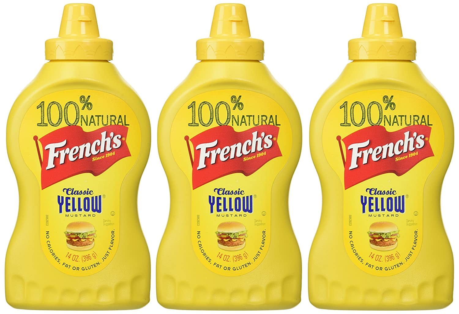 Frenchs Classic Yellow Squeeze Bottle Mustard 14 Oz (pack of 3