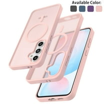 Tekcoo for Samsung Galaxy S25 FE Case, Compatible with MagSafe Military Grade Drop Protection Magnetic Rugged Cover Translucent Back Shockproof Cell Phone Case for Galaxy S25 FE 6.7" - Pink