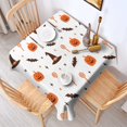 thumbnail image 2 of Pumpkin Skull Bat Spider Square Table Cover Wrinkle Resistant Washable Happy Halloween Table Covers Table Cloths for Halloween Party Decoration (42x42in), 2 of 6