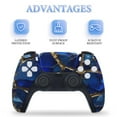 thumbnail image 3 of Blue And Gold Mosaic Tile Console Skin Bundle for PS5 Pro Slim Disc & Digital / PS4 – Full Wrap + Dual Controller Flair, 3 of 5